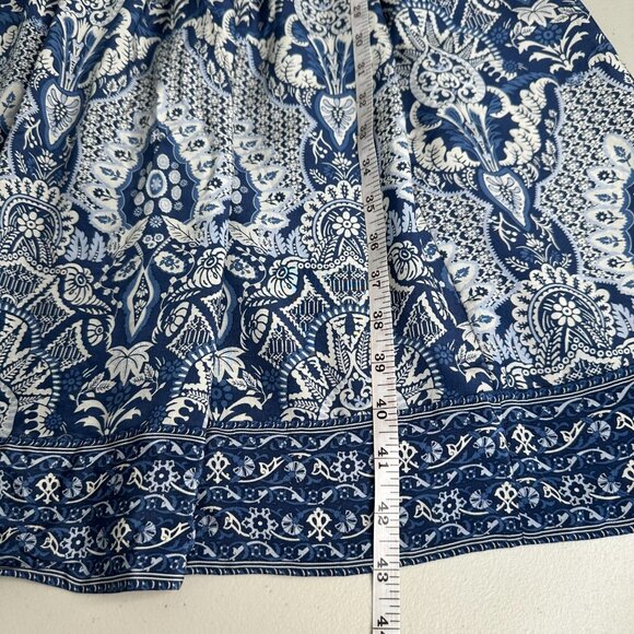 Vintage Talbots Pure Silk Dress Size 10 Blue Floral Paisley Fit Flare - Picture 8 of 13